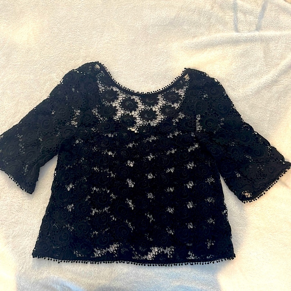 Black Crochet top size small